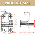 Diagram of Hidden Door Hinge 180 Degree Concealed Cross Hinge For Cabinets Kitchen Cabinets And Wooden Boxes 41mm Zinc Alloy