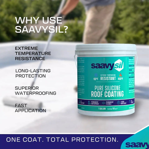Premium Pure Silicone Rv Roof Coating And Leak Repair Sealant in a one-gallon container for camper roof application.