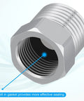 1/2 G male to 3/8 compression female pipe fitting reducer, plated metal with hex nut for faucet supply lines