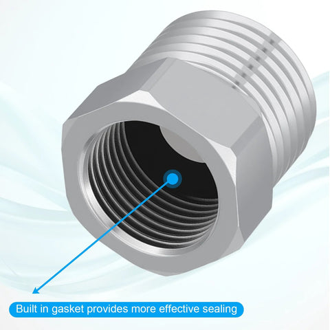1/2 G male to 3/8 compression female pipe fitting reducer, plated metal with hex nut for faucet supply lines