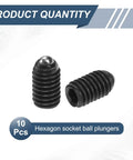 10 Pack M6 Hex Socket Ball Plungers High Carbon Steel Spring Loaded Thumb Knobs For Pneumatic And Lube Rigs two hexagon ball plungers displayed