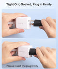 Low Profile Flat Outlet Extender With Six Inch Cord Dead Simple Plug In For Tight Squeeze Spots Behind Bed Frames, tight grip socket.