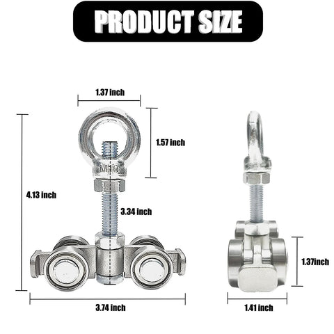 Heavy Duty Four Wheel Trolley Assembly Rollers with dimensions for 1-5/8 Inch Wide Strut Channels, galvanized carbon steel, silent operation
