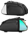 Rear Rack Bike Bag 12L Water-Resistant Trunk Pannier with Reflectors for Bikepacking and Commuting, side view