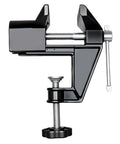Cool Mini Table Vise With Adjustable Clamp Jaw For Secure Carving Woodworking And Detail Assembly Projects At Home Or Work in sleek black design, shown from the side.