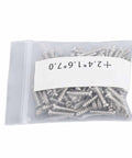 Plastic bag containing multiple metal screws for Durable Eyeglasses Hinge Screws Kit For Quick Fixes, Metal Repair Pins That Slip Right In.