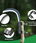 Durable Manganese Steel Blade Sickle With Replaceable Wooden Handle Handheld Multipurpose Garden Weeding Tool