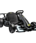 Grey 24V Electric Go Kart for kids with 300W motor, drift and sport modes, big battery, EVA tires, and adjustable length visible