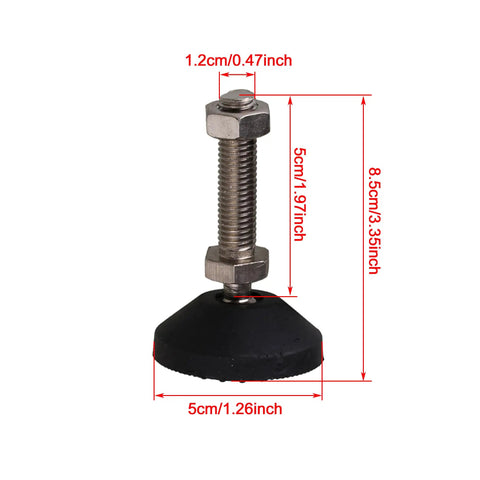 Straight Up Durable Adjustable Furniture Glides With M12 Thread And Heavy Duty Nylon Metal for leveling, dimensions 5cm x 8.5cm.
