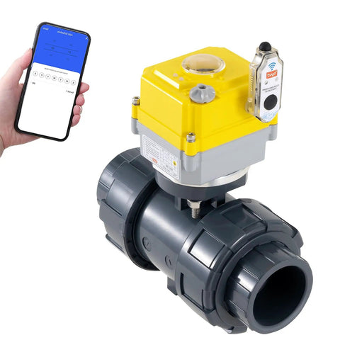 Smart WiFi Water Valve 2 Inch Electric Ball Valve With DC24V Actuator And AC110 230V Power Adapter TUYA App Control image