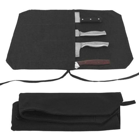 Heavy Duty Chef Knife Roll Bag Forged From Hella Tough 16a Canvas To Shield All Sharp Kitchen Blades During Daily Grinds Smooth Travel Or Quick Cleanups, open with knives.