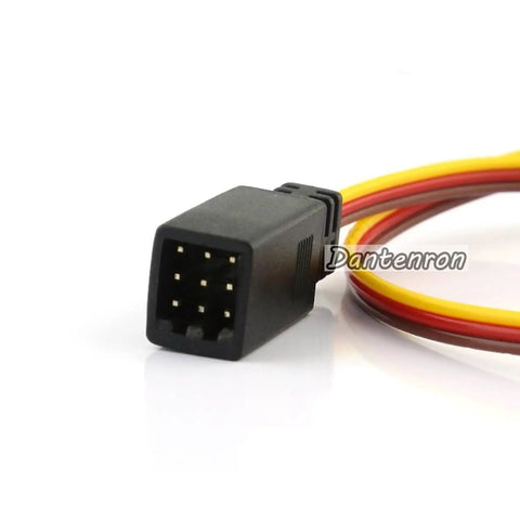 Close-up of JR male plug on RC JR Style Servo Splitter Cable 1 Male To 2 3 4 5 6 Female Y Harness Leads for RC models.