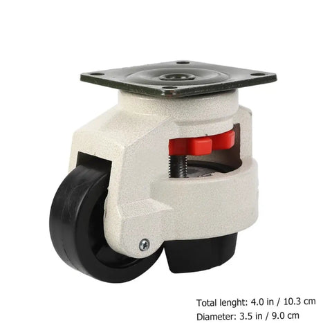 Beefy Heavy Duty GD-80F Leveling Transport Casters With Adjustable Plate 500 Kg Load Per Wheel Swivel Workbench Wheels For Industrial Carts Equipment Stands Printers Copiers And More, 3.5 in caster