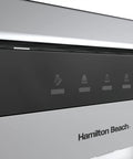 Control panel of No Sweat Portable Dishwasher In Brushed Platinum Steel Compact Countertop Appliance.