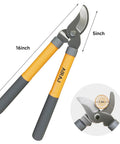 Bypass Garden Loppers For Pruning, 16 Inch Shears With SK5 High Carbon Steel Blades and Rubber Grip, 1.5 Inch Cutting Capacity
