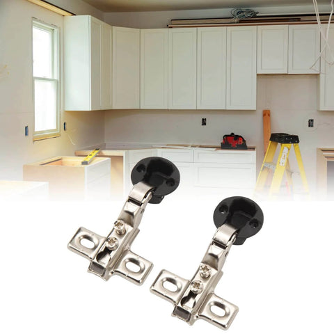 Soft Close Cabinet Hinges 26mm For Glass Doors 2 Pack Easy Install Hardware in kitchen setting