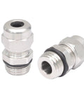 Two Pack NPT One Quarter Inch Stainless Steel Waterproof Cable Gland Connectors For Outdoor Use Built Tough Rugged Wire Glands And Joints Adjustable Range 3 To 6.5 Millimeters Corrosion Resistant
