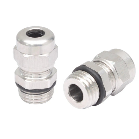 Two Pack NPT One Quarter Inch Stainless Steel Waterproof Cable Gland Connectors For Outdoor Use Built Tough Rugged Wire Glands And Joints Adjustable Range 3 To 6.5 Millimeters Corrosion Resistant