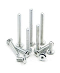 Furniture Connector Bolts Hex Flat Head Allen Screws Zinc Plated Steel M4x20 20 Pieces arranged upright