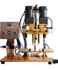 Pro Grade Vacuum Filling And Screw Capping Machine For Bottles And Cans No Sweat Programmable Controls front view with motors.