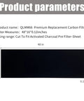 Carbon Fabric Filter Replacement 16 By 48 By 0.12 Inches Activated Charcoal HEPA AC Vent Filter Cut To Fit Heavy Duty Pre Filter