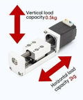Premium Mini Linear Actuator Stage With Nema8 Ball Screw Slide Table For 100Mm Stroke showcasing vertical and horizontal load capacity.