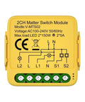 Matter WiFi Smart Switch 16A Smart Home Relay Module For Siri HomeKit Alexa Google Assistant SmartThings 1 2 3 Channel 2026 Model Dope Quality Electronics Component Easy Install And Reliable Performance, yellow 2CH module with screw terminals