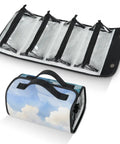 Aircraft Pattern Roll Up Cosmetic Bag With Four Removable Storage Pouches Waterproof Foldable Travel Toiletry Organizer