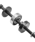 Alltooetools motorcycle wheel bearing removal/install kit, side view with threaded shaft and two bearings
