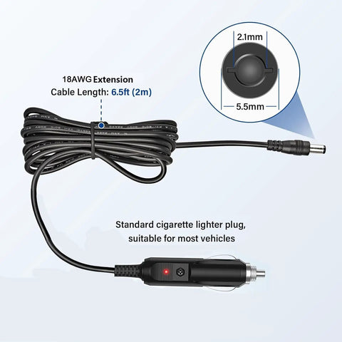 Legit Replacement 14.5V DC Charger Car Adapter with 6.5ft cable and standard cigarette lighter plug for Dewalt jump starters.