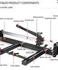 Diagram of 1200mm Manual Ceramic Tile Cutter Pro Grade With All Steel Frame Foldable Design High Precision Cutting components