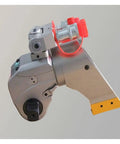 High Performance Large Square Drive Digital Mechanical Hydraulic Torque Wrench side view with swivel fittings and precision parts.