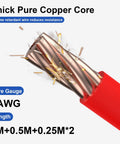 Close-up of thick pure copper core wire for Dual Battery Isolator Kit 12V 140A VSR Voltage Sensitive Relay, 7AWG gauge.