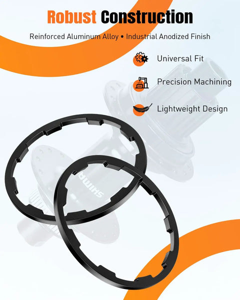 9 Pcs Bike Cassette Spacer Kit Aluminum Alloy Flywheel Washers Six Thicknesses For 7 8 9 10 11 Speed Cassettes design features
