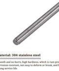 Eight Pack M4 Threaded Rods With Hex Nuts, 10 Inch Stainless Steel Fully Threaded Studs For Beaded Garden Stakes, Beefy 8/32 Inch Dia, Rust Proof 304 Stainless, Durable Long Lasting Hardware, close-up 304 stainless rod