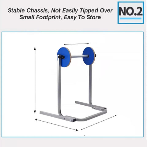 No Sweat Adjustable Packing Station Stand And Tabletop Bubble Wrap Dispenser For Moving Hustles Rust Resistant Steel Rack with blue rollers