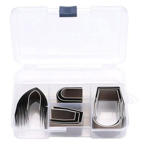 Leather Hole Punch Set With Half Round End Punches, 3 Shapes, 18 Pieces in handy storage case