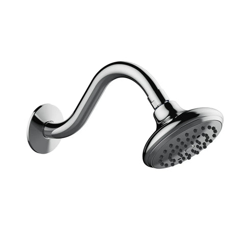Polished chrome shower head from Oakmont Bath And Shower Trim Kit With Valve Dual Handle For Precise Temperature Control DIY Friendly Install