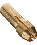 Close-up of brass collet from Brass Collet Chuck Drill Set For Mini Hand Drills 0.5mm To 3.0mm With 2.35mm Shaft Includes Allen Wrench