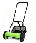 Effortless Manual Push Reel Lawn Mower With 14 Inch Cut, No Gas No Fuss, Five Blade Precision, Adjustable Height 0.6 To 1.8 Inches, Removable Grass Catcher Bag For Yard And Garden Lawn Care, green