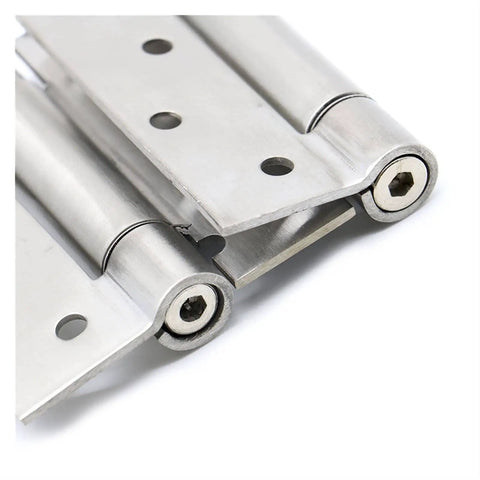 Close-up of 2 Pack Stainless Steel Folding Door Hinge With Ball Bearings, Hidden Cabinet Hinge For Single Or Double Spring Doors