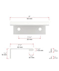 Diagram of Lincoln Collection 1 5/16-Inch Center-To-Center White Modern Cabinet And Drawer Edge Pull Handle with detailed measurements.