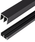 Metal Sliding Door Track Kit For 1/4-Inch Glass Panels, 48-Inch Black Track System For Cabinets Or Windows, smooth aluminum track