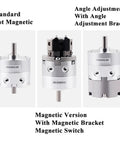 Full Size Single Blade Swinging Pneumatic Rotary Actuator - Badass Air Cylinder For Crushing Valve Control Jobs On Heavy Duty Gear Without Breaking A Sweat For Daily Production Runs showing standard, angle adjustment, and magnetic versions.