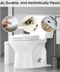 Ceramic Toilet Bolt Covers Decorative Bathroom Hardware Hand Painted Cactus Caps installed on a white toilet, showcasing green cactus design.