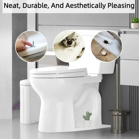 Ceramic Toilet Bolt Covers Decorative Bathroom Hardware Hand Painted Cactus Caps installed on a white toilet, showcasing green cactus design.