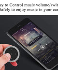 Wireless Bluetooth Car Media Button With Steering Wheel Remote Easy Music Play Pause Skip Volume Control Works With iOS And Android Car Kit