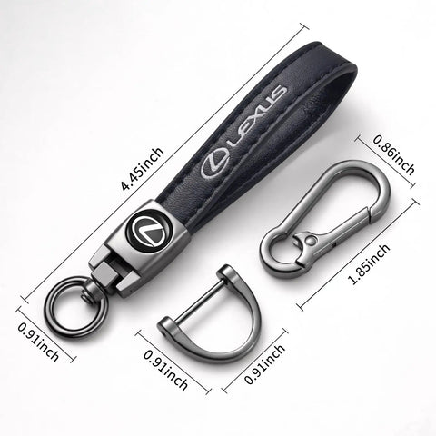 Lexus Genuine Leather Key Chain For RX ES GS LS NX RS GX LX RC LC RX350 IS250 GX460 Black Key Ring With Zinc Alloy Metal
