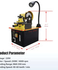 Beefy Automatic Circular Saw Blade Sharpener with 250W Motor and 4000 RPM grinding for 60-350mm cutters.