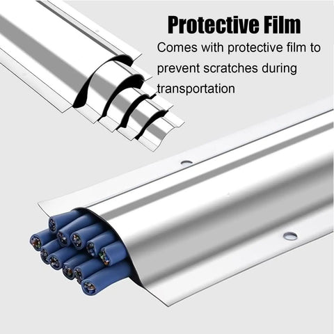 Stainless Steel Cable Cover For Ceiling Wall And Floor Paintable Cable Management Channel With Perforated Installation 79 Inch Long
